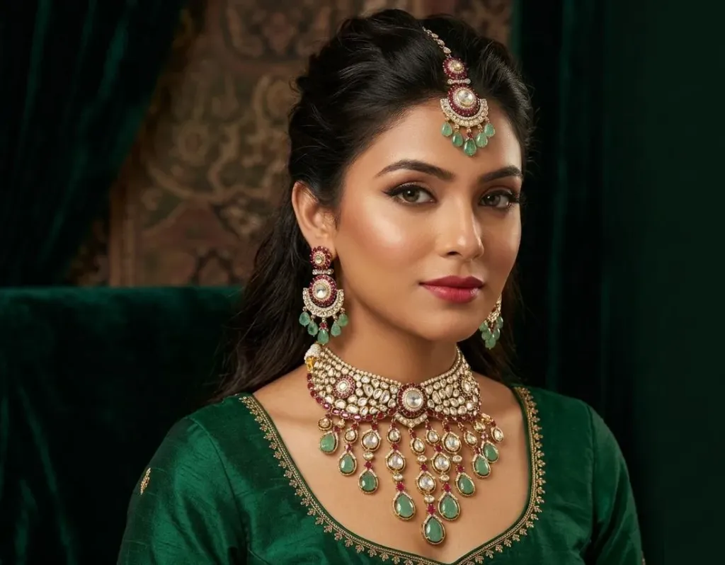 Mint Victorian Kundan Necklace