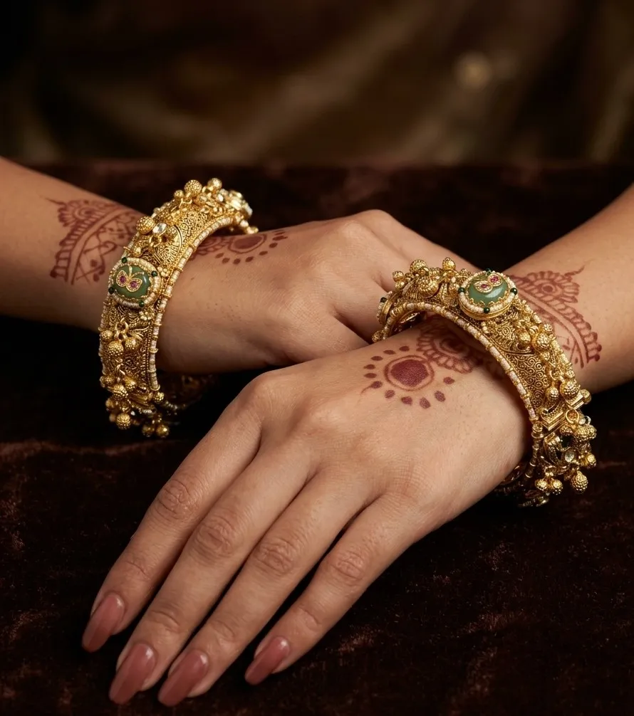 Golden Moti Heritage Bangles