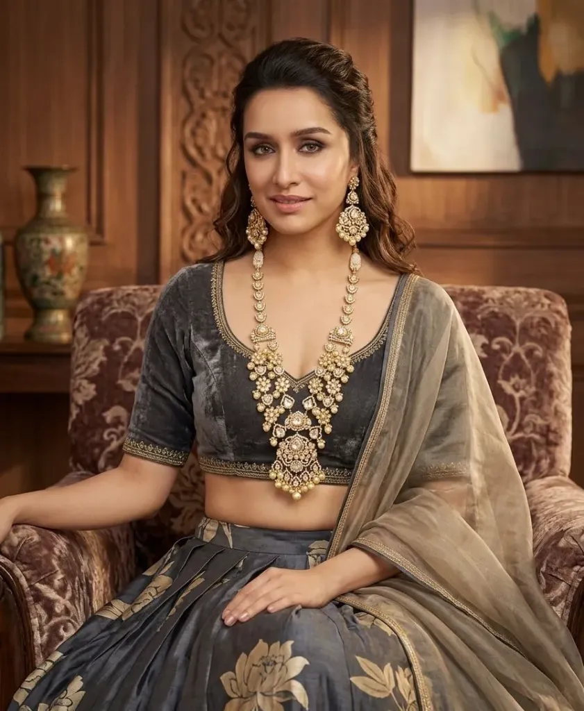 Premium Moissanite Kundan Long Set