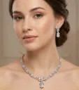 Rose Design American Diamond Necklace