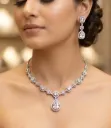 Drop Pendant American Diamond Necklace