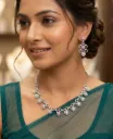 Flower Design American Diamond Necklace