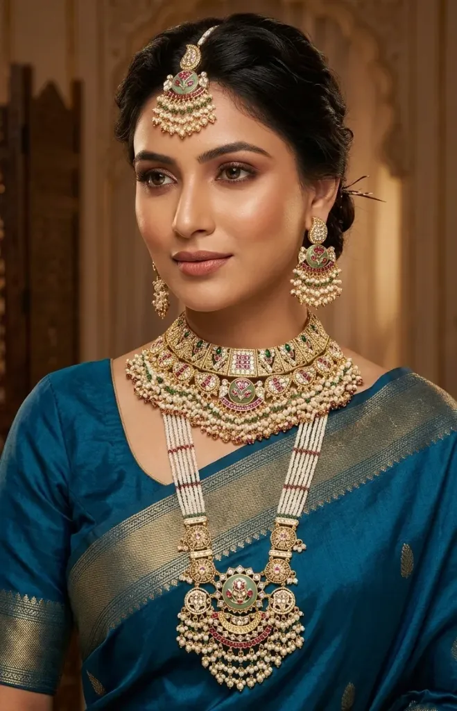 Mint Ruby Moti Heritage Bridel Set